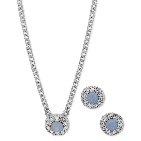 Givenchy Pavé Pendant Necklace & Stud Earrings Set - Picture 1 of 4